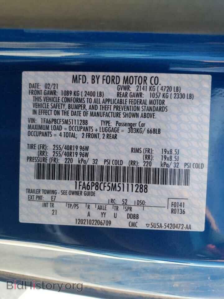 2021 FORD MUSTANG - VIN: 1FA6P8CF5M5111288 - Фото 10