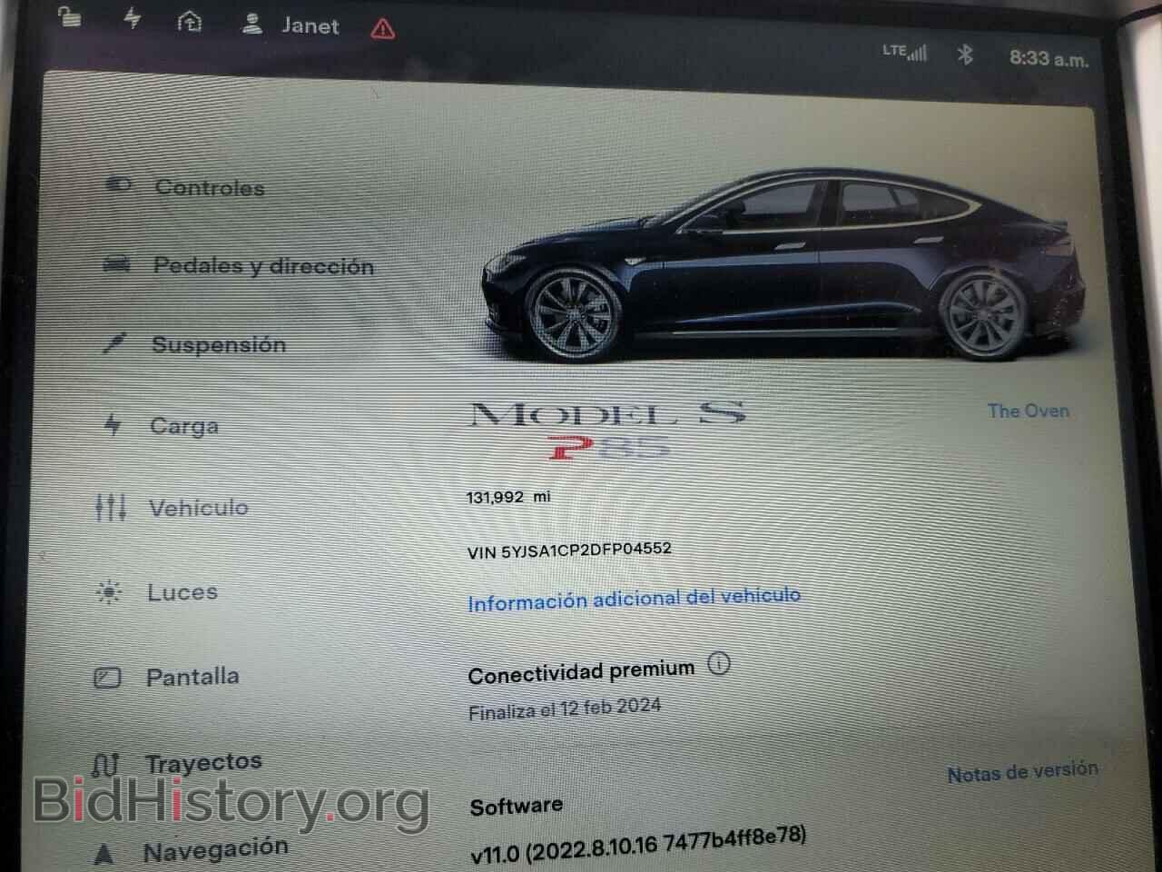 2013 TESLA MODEL S - VIN: 5YJSA1CP2DFP04552 - Фото 9