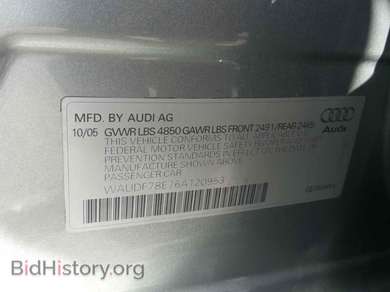 2006 Audi A4 (VIN WAUDF78E76A120953) — фото 10 из 10