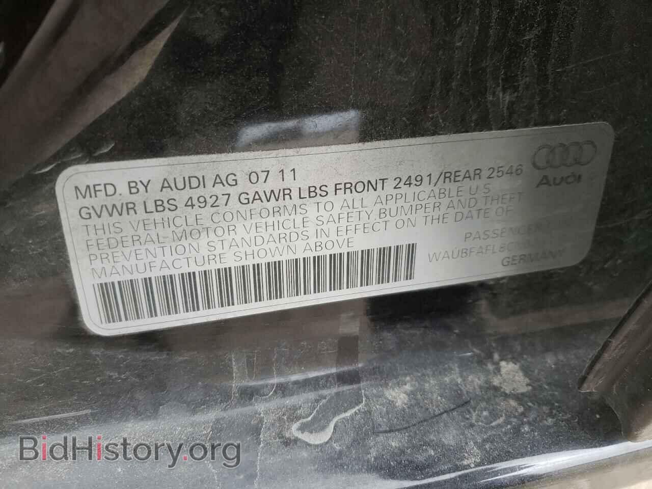 2012 AUDI A4 - VIN: WAUBFAFL8CN005479 - Фото 10