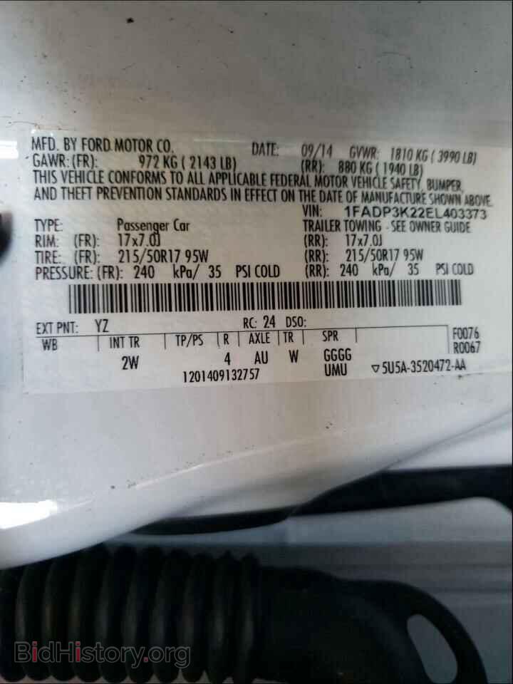 2014 FORD FOCUS - VIN: 1FADP3K22EL403373 - Photo 10