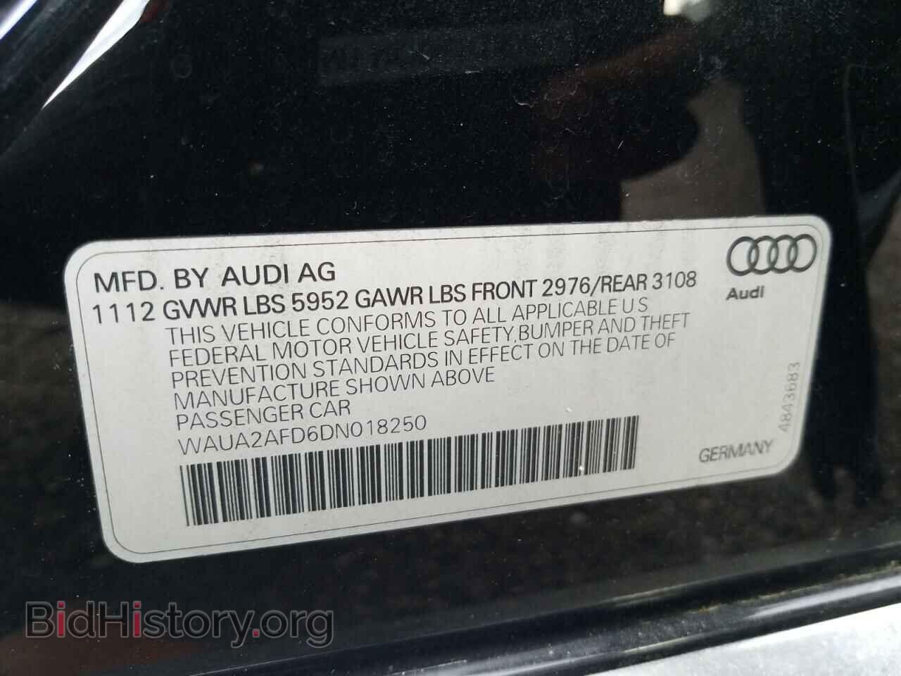 2013 AUDI A8 - VIN: WAUA2AFD6DN018250 - Фото 10