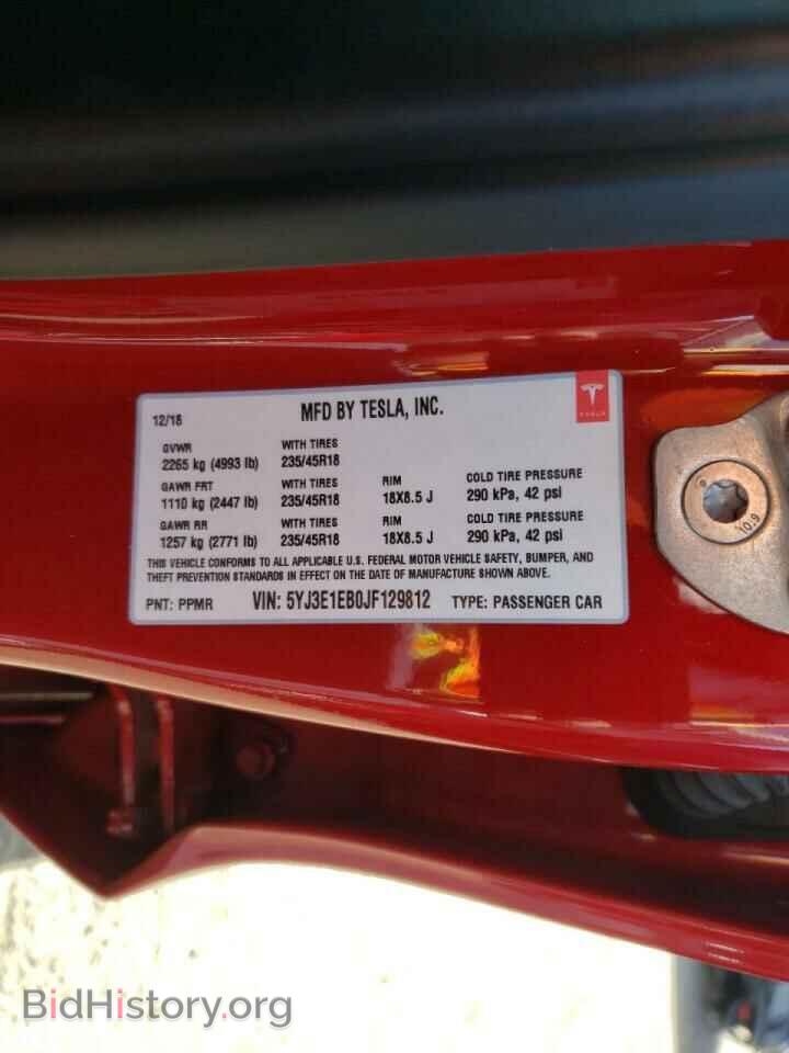 2018 TESLA MODEL 3 - VIN: 5YJ3E1EB0JF129812 - Фото 10