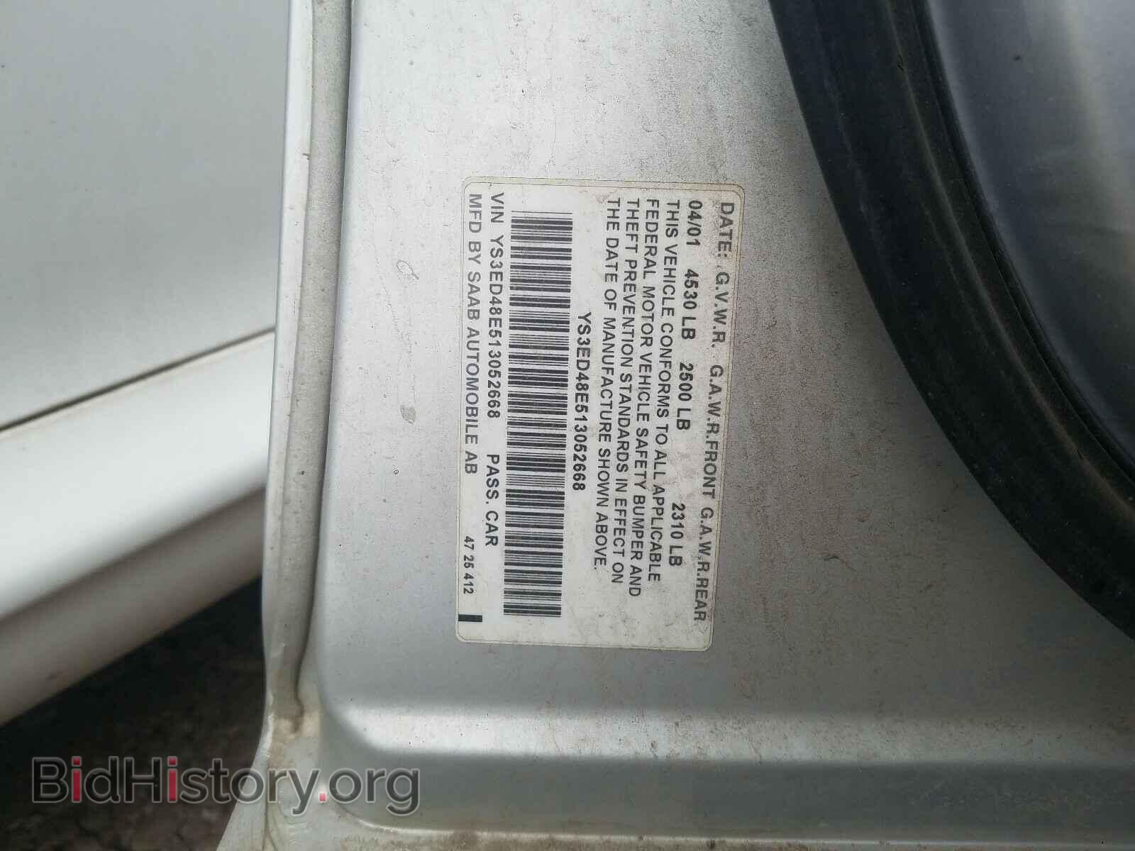 2001 SAAB 9 5 - VIN: YS3ED48E513052668 - Фото 10