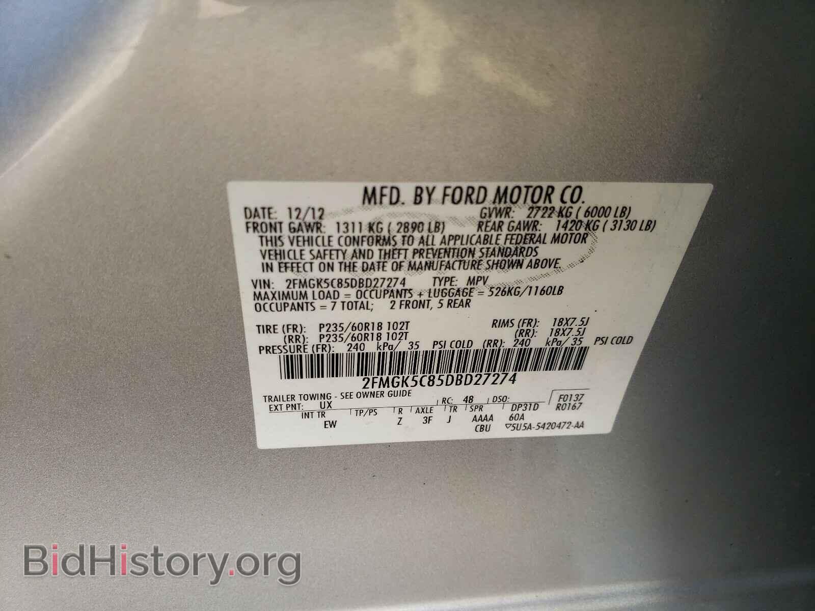 2013 FORD FLEX - VIN: 2FMGK5C85DBD27274 - Photo 10