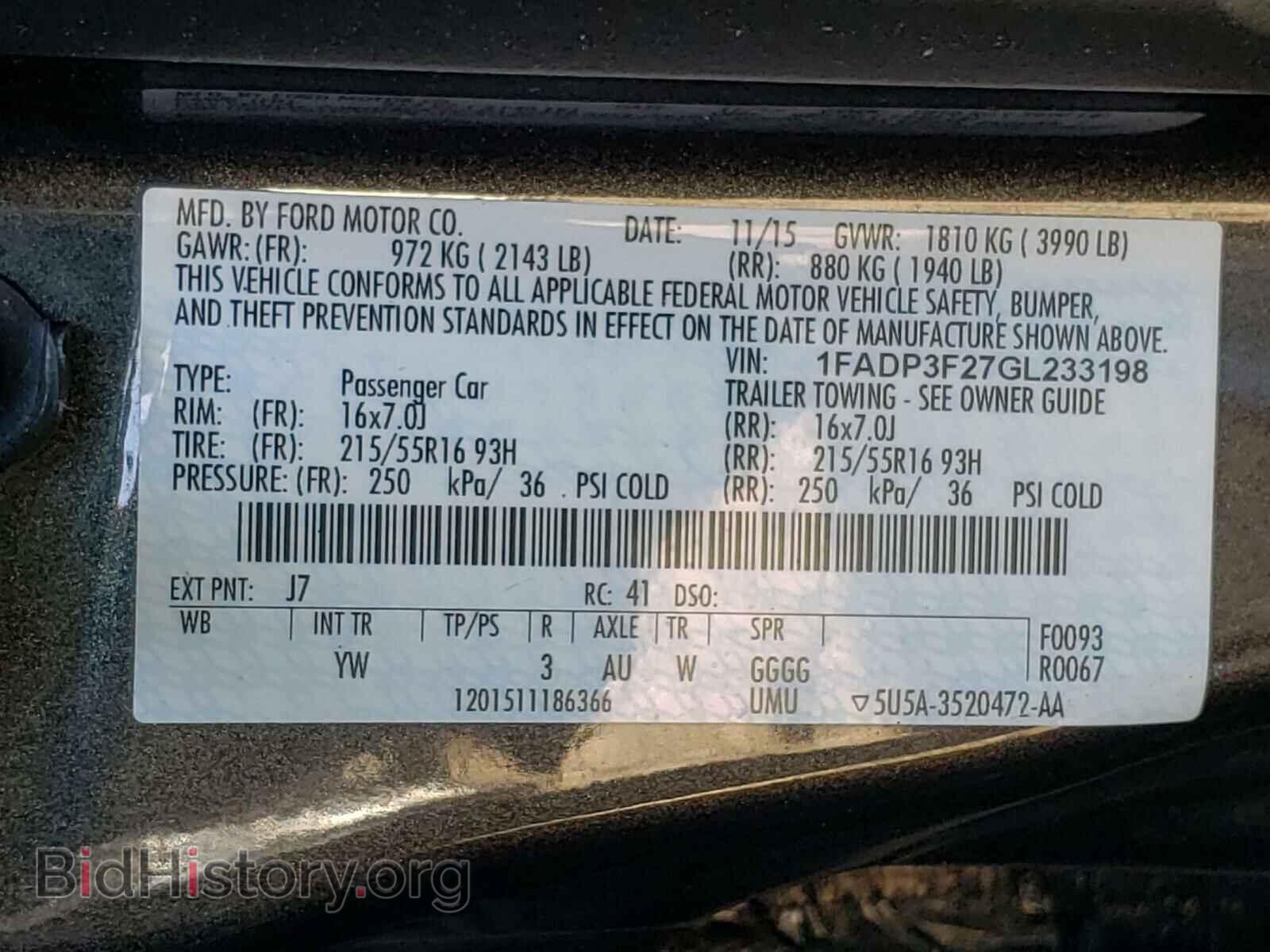 2016 FORD FOCUS - VIN: 1FADP3F27GL233198 - Фото 10