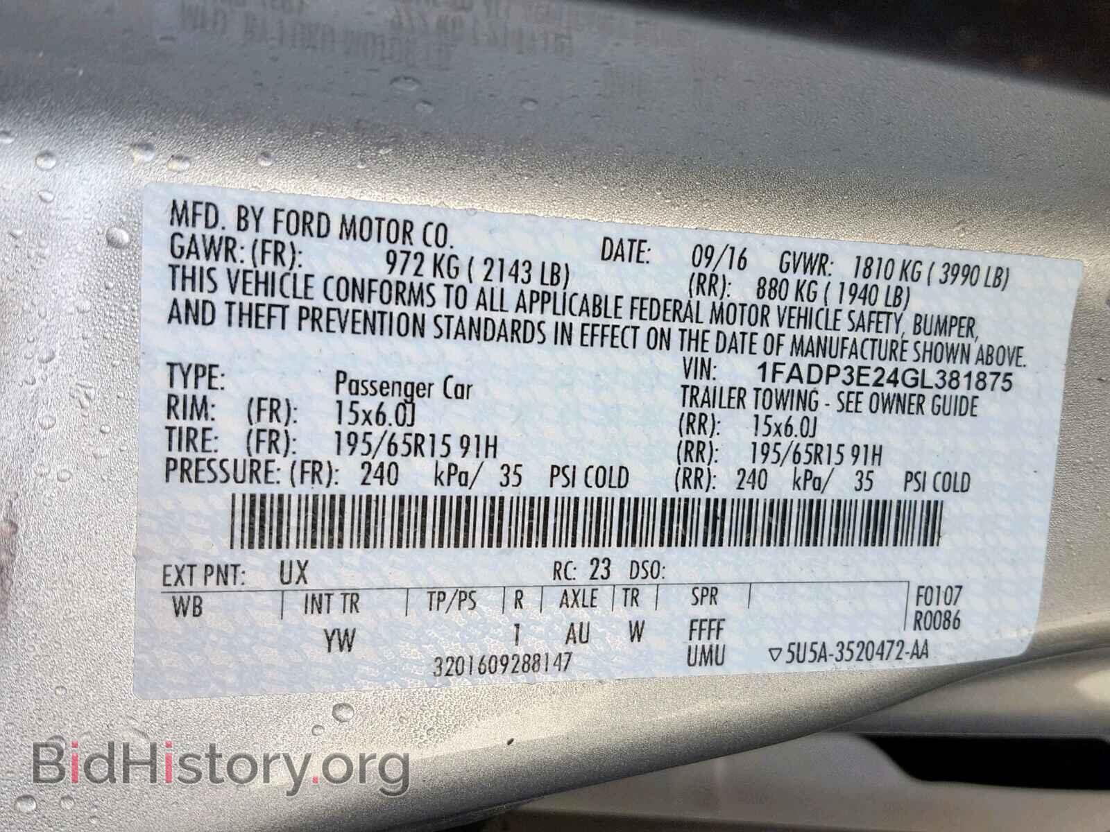 2016 FORD FOCUS - VIN: 1FADP3E24GL381875 - Photo 10