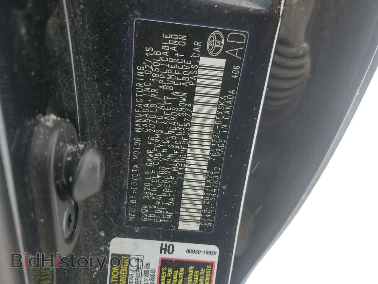 2015 TOYOTA COROLLA - VIN: 2T1BURHE9FC357774 - Фото 12