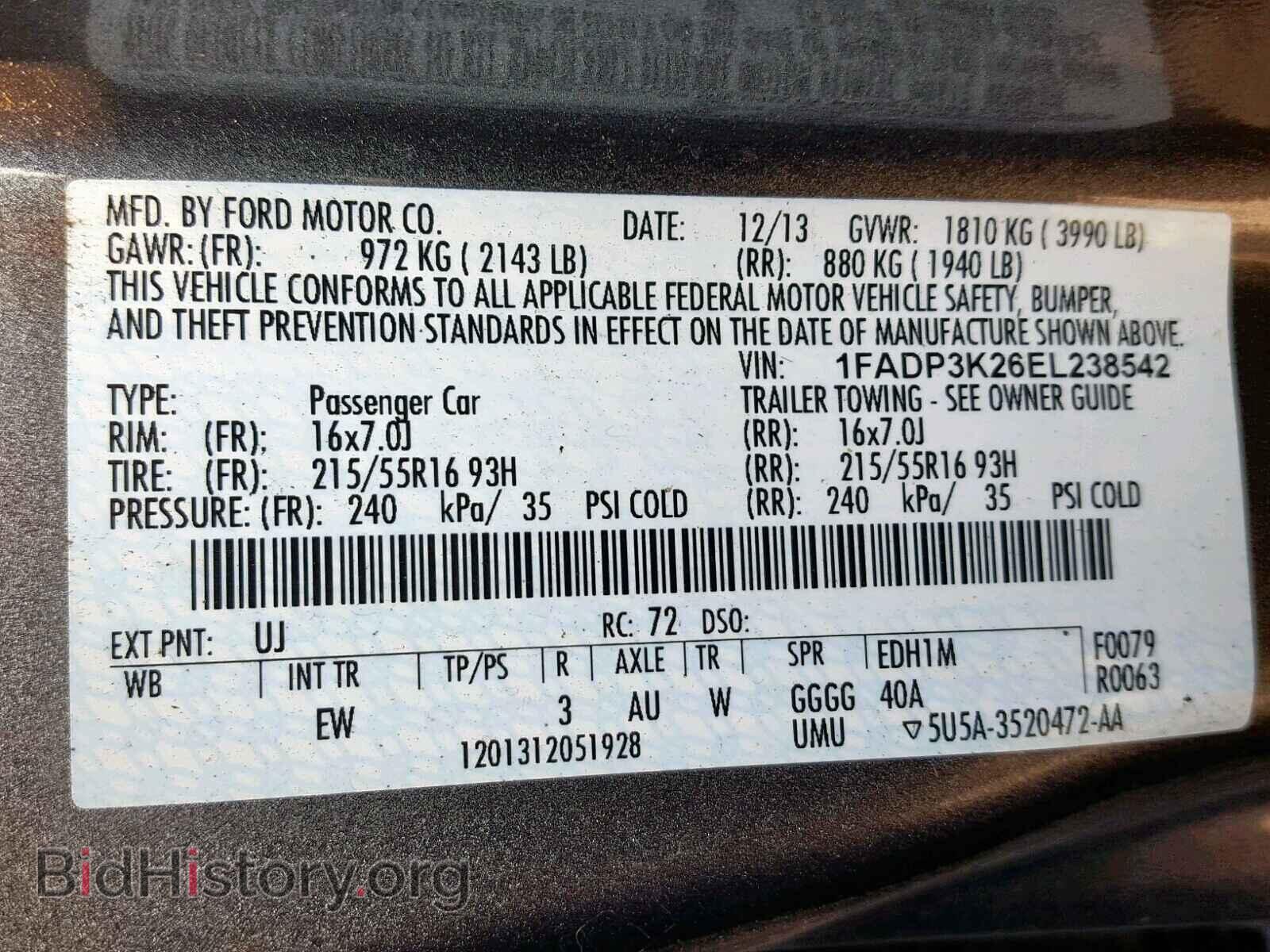2014 FORD FOCUS SE - VIN: 1FADP3K26EL238542 - Фото 10