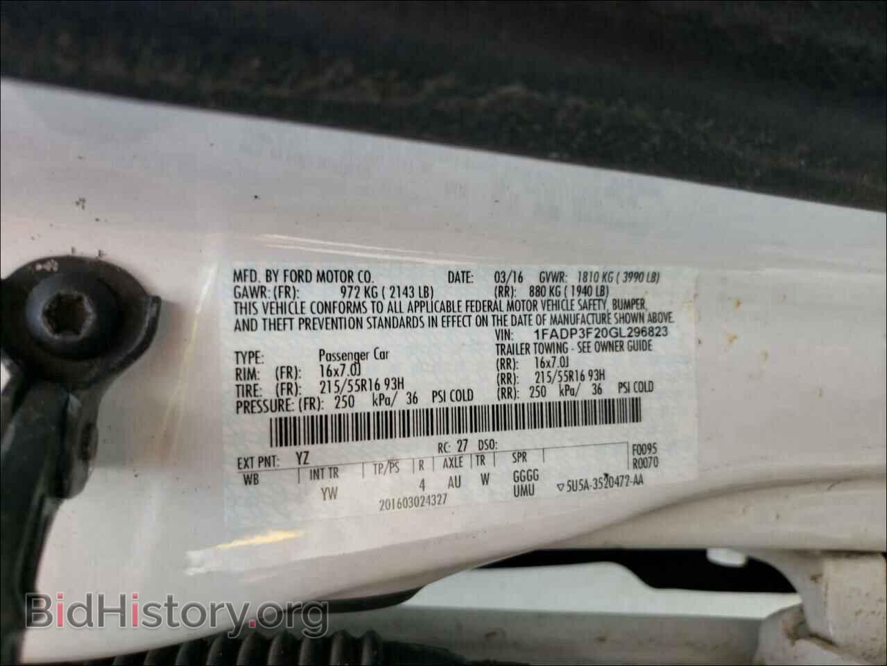 2016 FORD FOCUS - VIN: 1FADP3F20GL296823 - Фото 10
