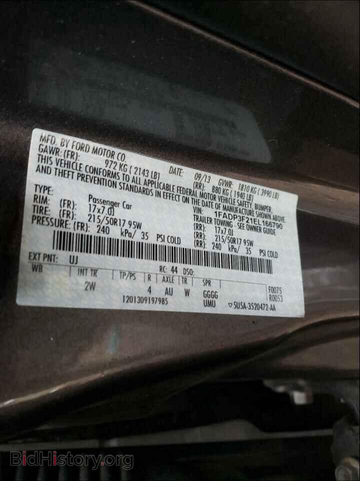 2014 FORD FOCUS - VIN: 1FADP3F21EL166790 - Фото 10