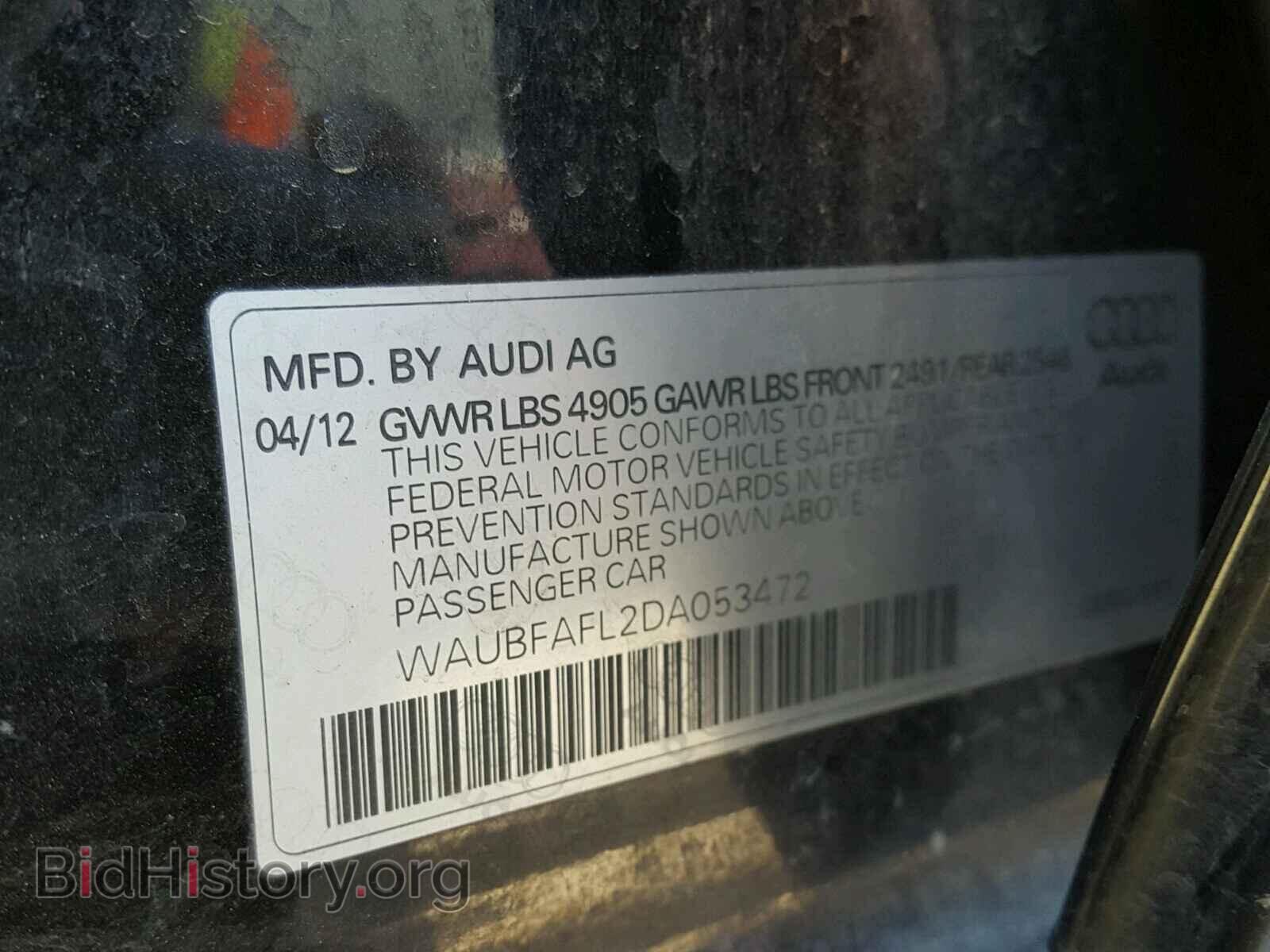 2013 AUDI A4 - VIN: WAUBFAFL2DA053472 - Фото 10