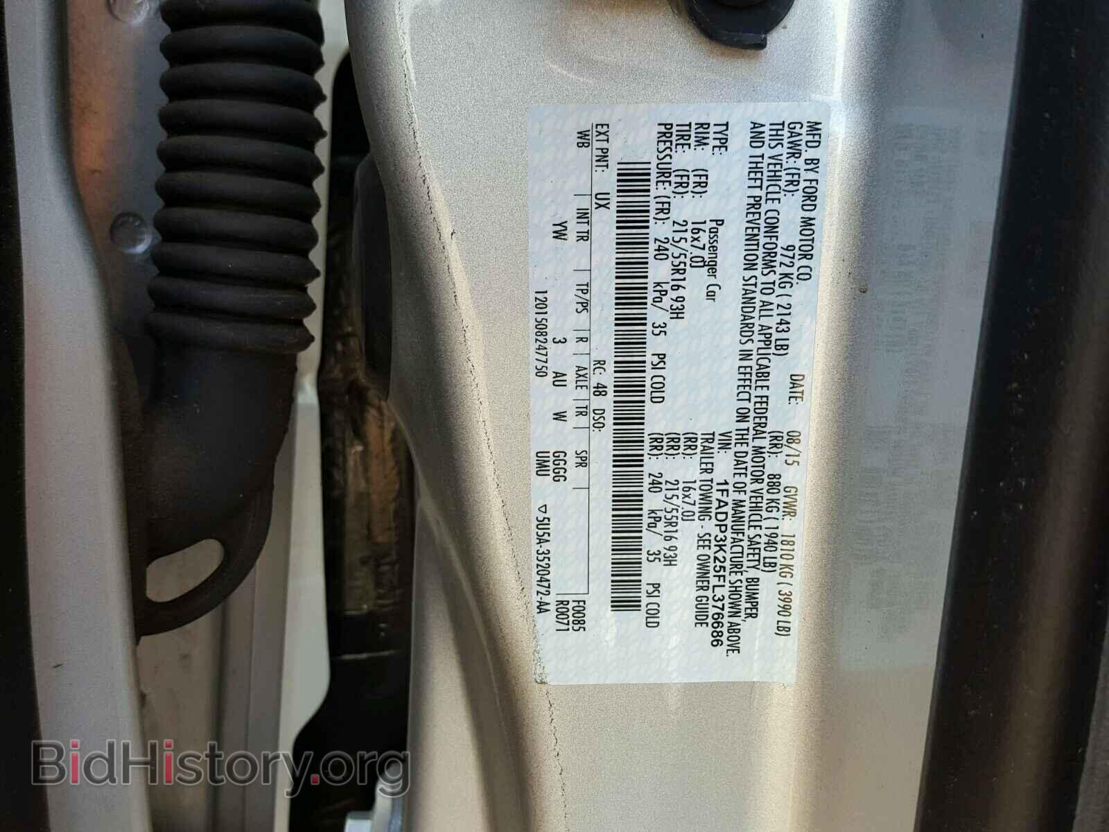2015 FORD FOCUS - VIN: 1FADP3K25FL376686 - Фото 10