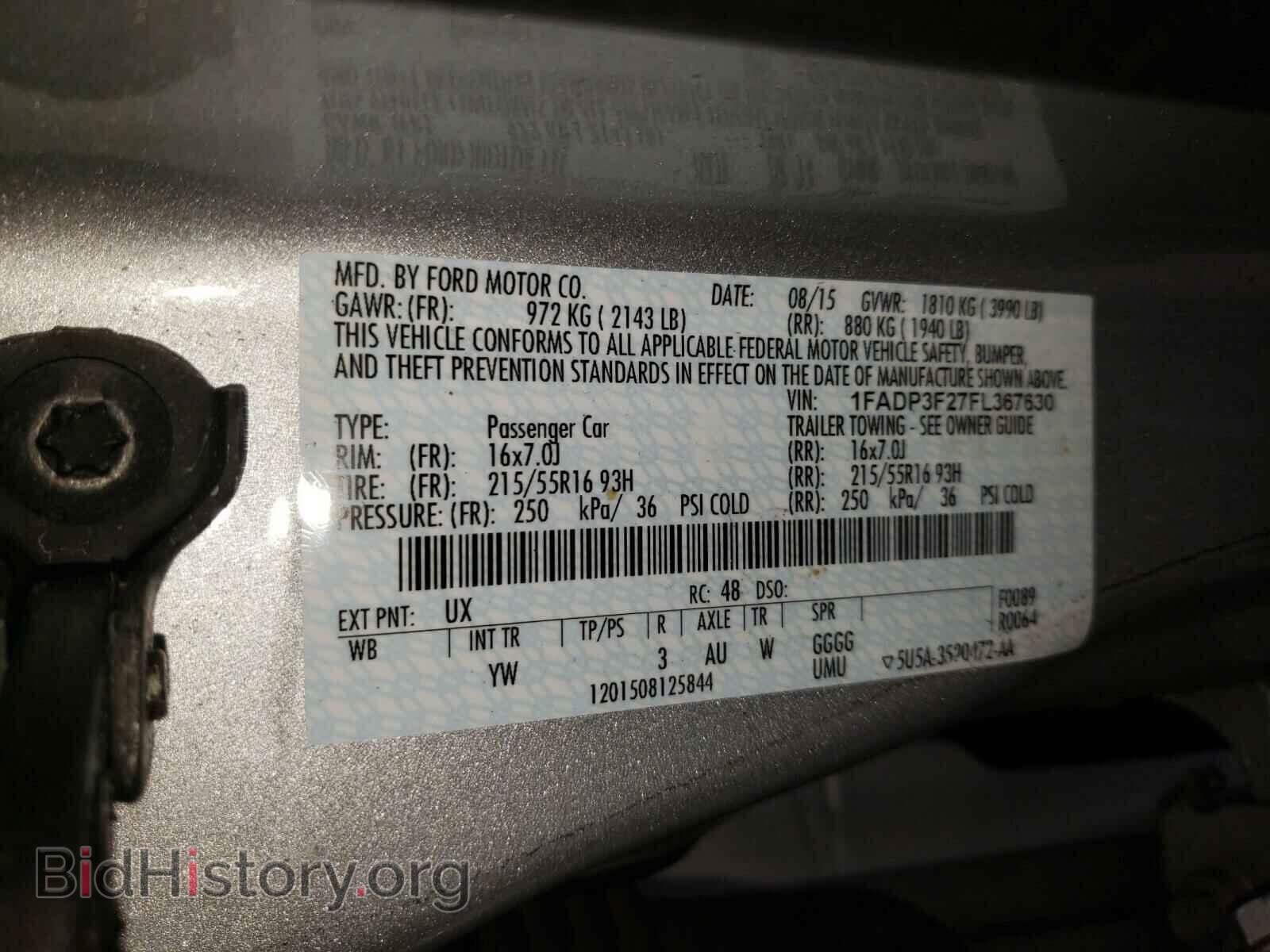 2015 FORD FOCUS - VIN: 1FADP3F27FL367630 - Фото 10