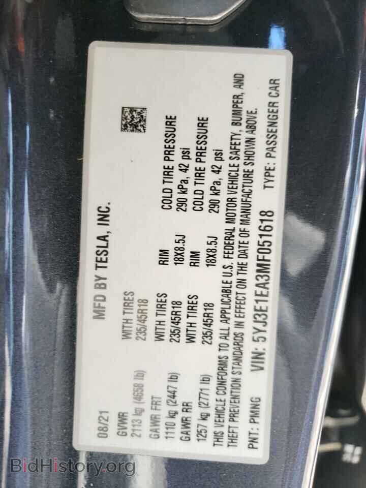 2021 TESLA MODEL 3 - VIN: 5YJ3E1EA3MF051618 - Photo 10