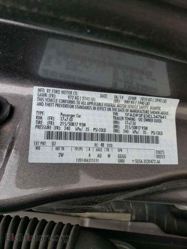 2014 FORD FOCUS - VIN: 1FADP3F23EL347941 - Фото 10