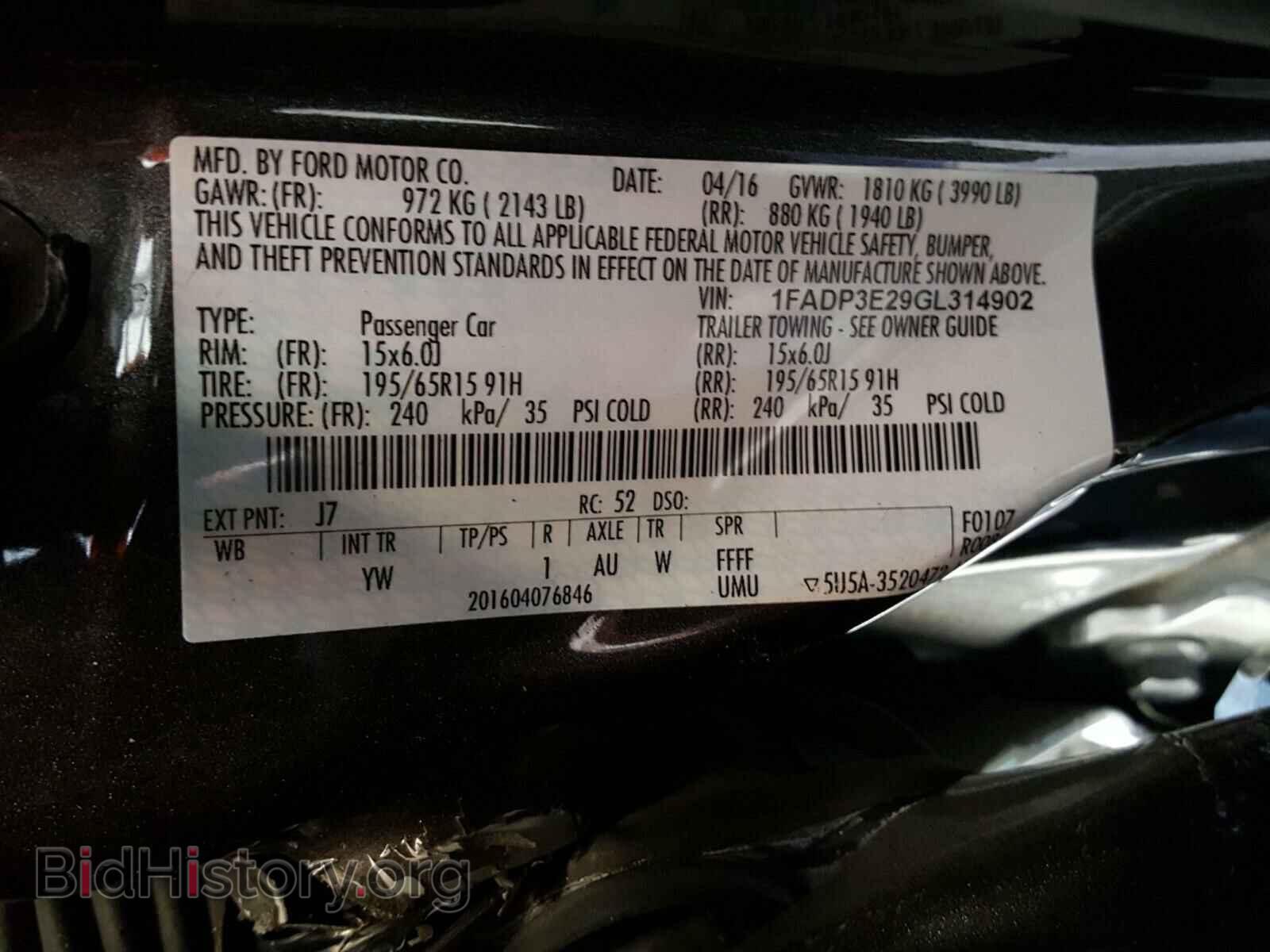 2016 FORD FOCUS - VIN: 1FADP3E29GL314902 - Photo 10