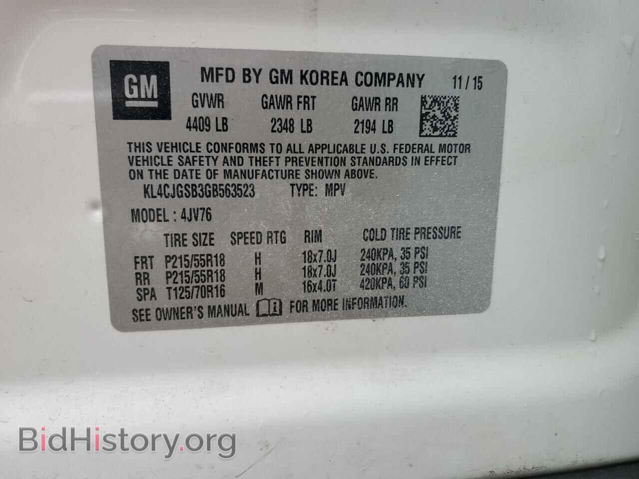 2016 BUICK ENCORE - VIN: KL4CJGSB3GB563523 - Photo 13