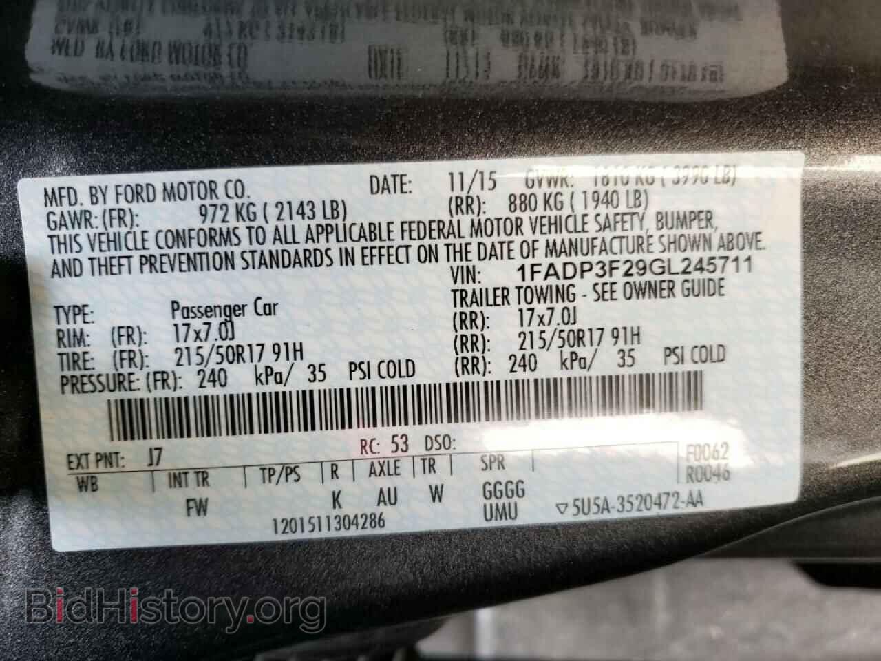 2016 FORD FOCUS - VIN: 1FADP3F29GL245711 - Фото 10