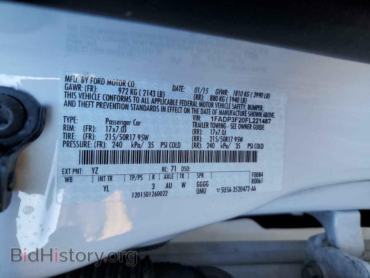 2015 FORD FOCUS - VIN: 1FADP3F20FL221487 - Фото 13