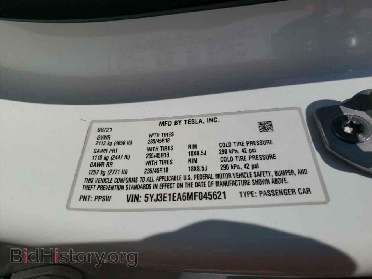 2021 TESLA MODEL 3 - VIN: 5YJ3E1EA6MF045621 - Photo 10