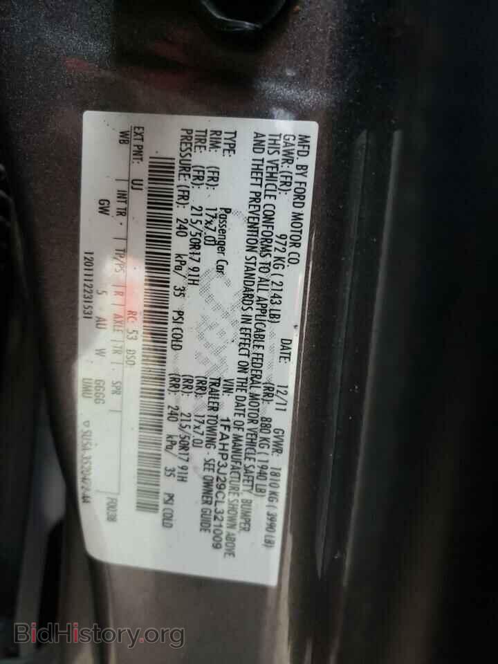 2012 FORD FOCUS - VIN: 1FAHP3J29CL321009 - Фото 10