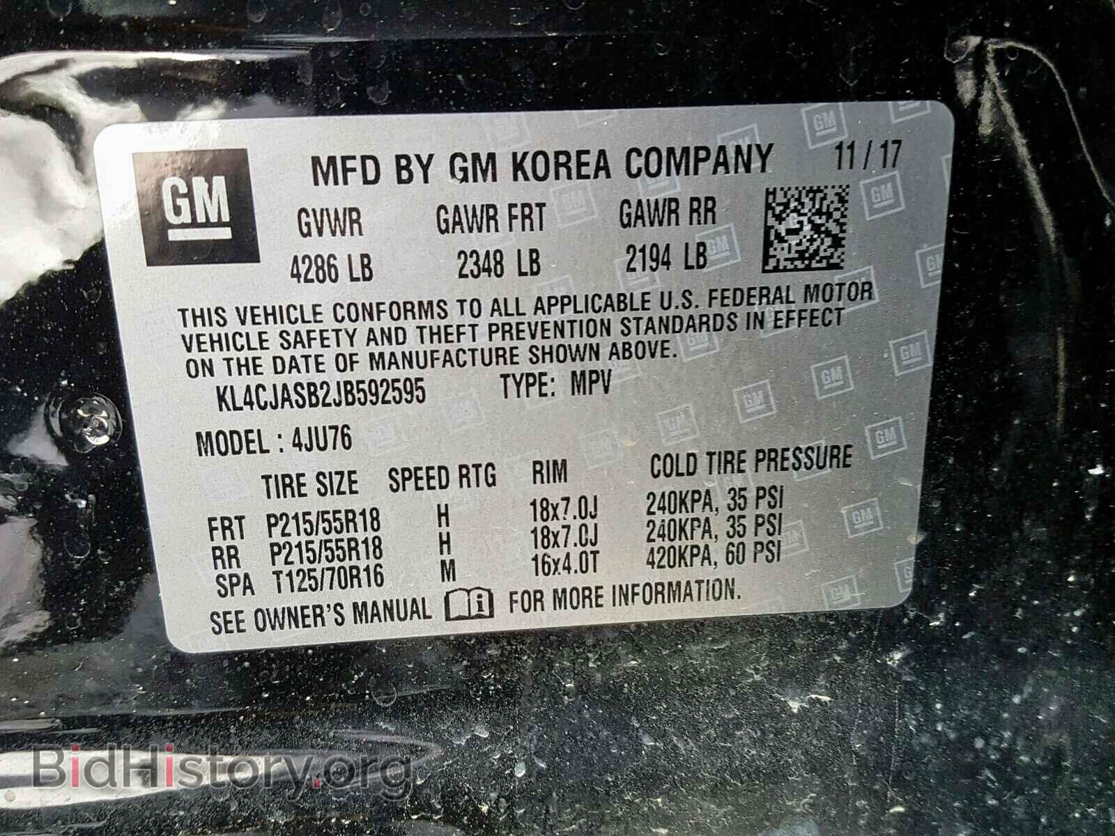 2018 BUICK ENCORE PRE - VIN: KL4CJASB2JB592595 - Фото 10
