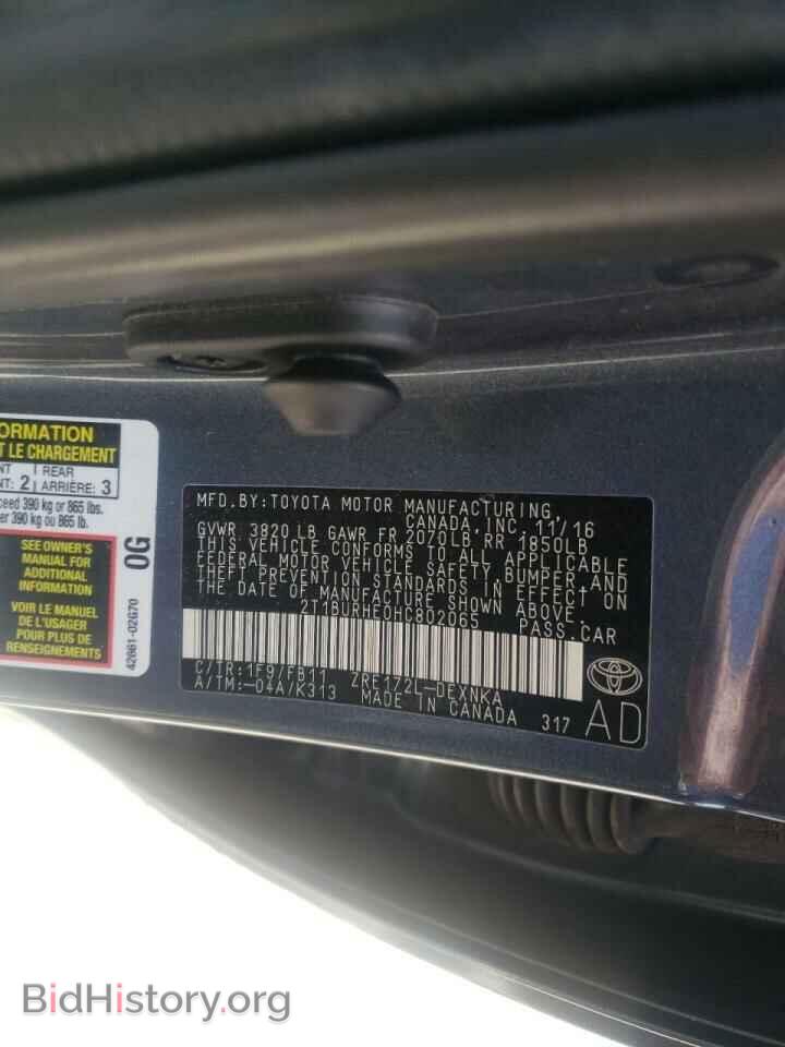 2017 TOYOTA COROLLA - VIN: 2T1BURHE0HC802065 - Photo 10
