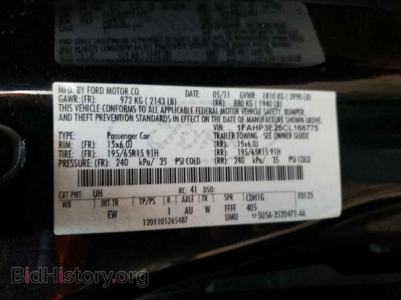 2012 FORD FOCUS - VIN: 1FAHP3E25CL166775 - Фото 10