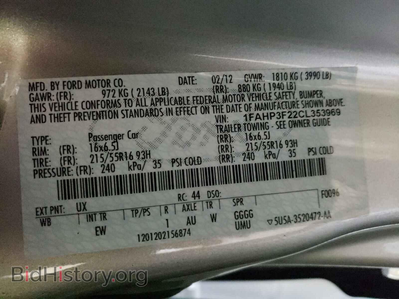 2012 FORD FOCUS - VIN: 1FAHP3F22CL353969 - Photo 10