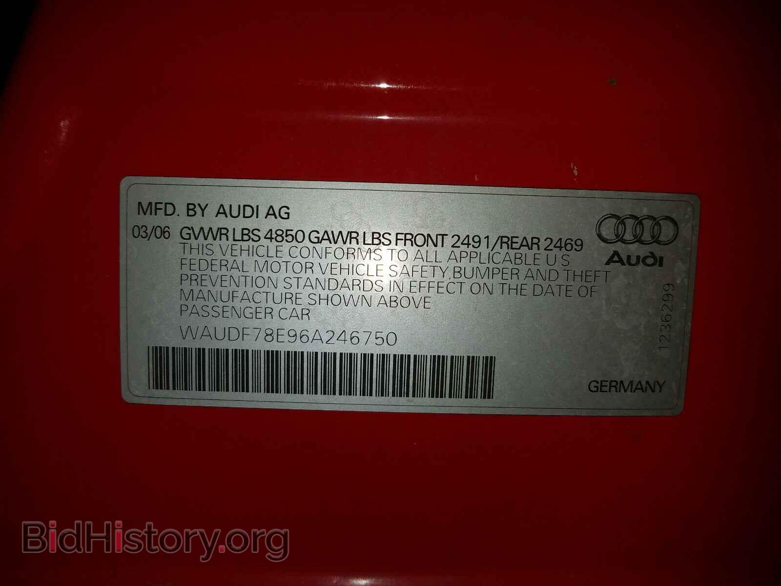 2006 AUDI A4 - VIN: WAUDF78E96A246750 - Photo 10