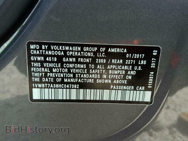 2017 VOLKSWAGEN PASSAT - VIN: 1VWBT7A38HC047382 - Фото 10