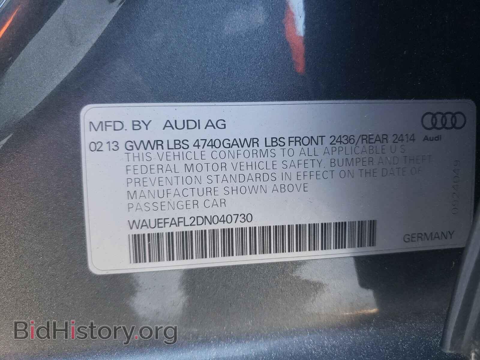 2013 AUDI A4 - VIN: WAUEFAFL2DN040730 - Фото 10