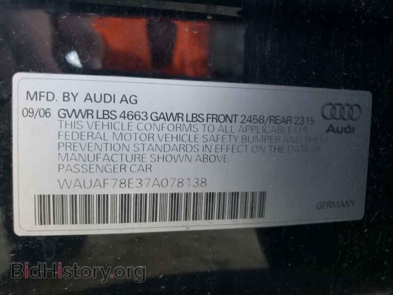 2007 Audi A4 (VIN WAUAF78E37A078138) — photo 10 of 10