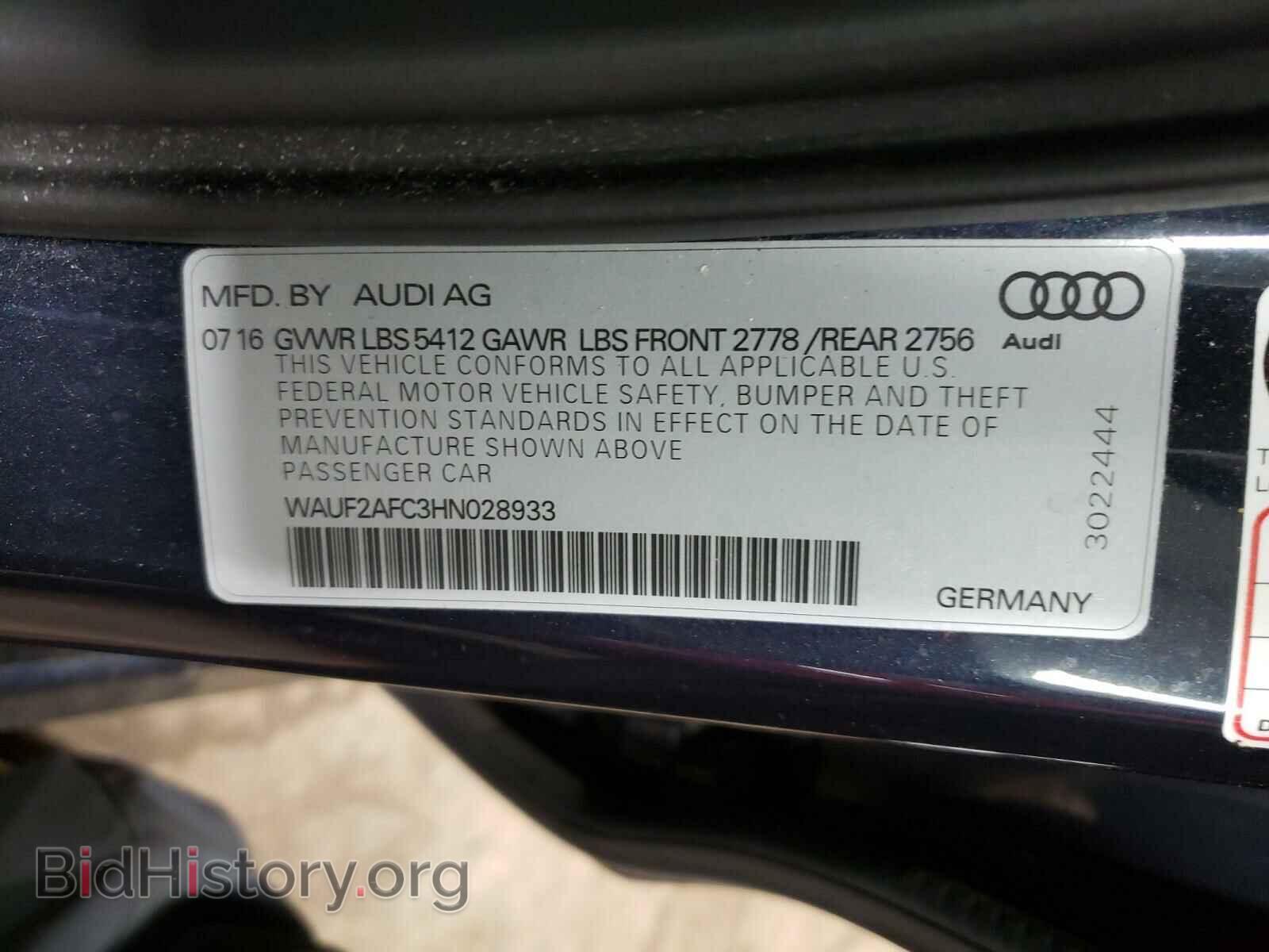 2017 AUDI A6 - VIN: WAUF2AFC3HN028933 - Фото 10