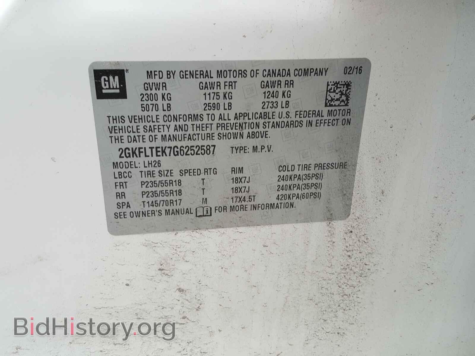 2016 GMC TERRAIN - VIN: 2GKFLTEK7G6252587 - Фото 10
