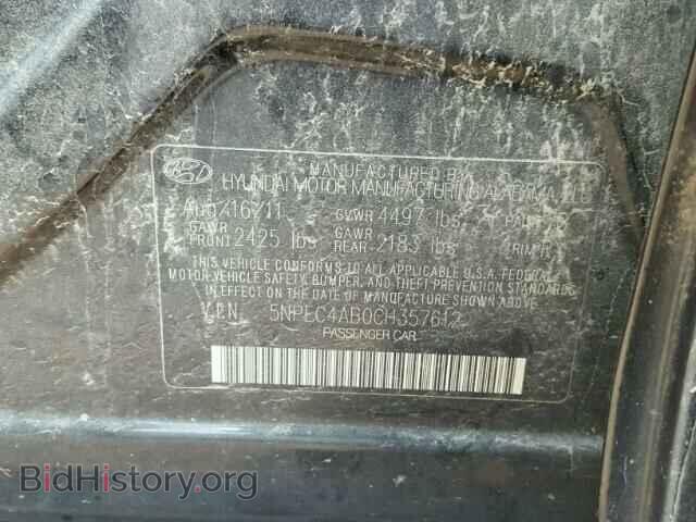 2012 HYUNDAI SONATA - VIN: 5NPEC4AB0CH357612 - Фото 10