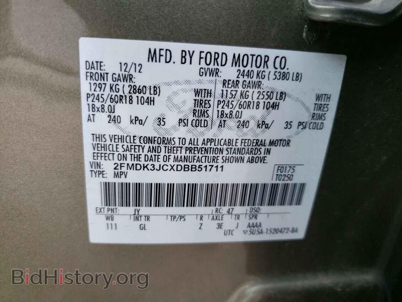 2013 FORD EDGE - VIN: 2FMDK3JCXDBB51711 - Photo 10