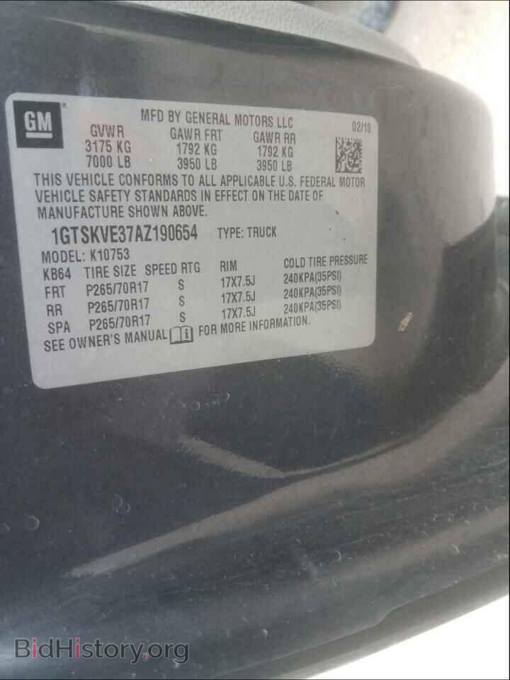 2010 GMC SIERRA - VIN: 1GTSKVE37AZ190654 - Фото 10