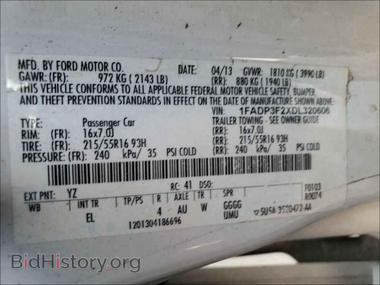 2013 FORD FOCUS - VIN: 1FADP3F2XDL320606 - Фото 10