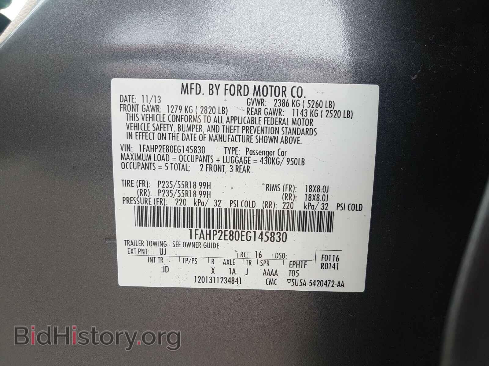 2014 FORD TAURUS - VIN: 1FAHP2E80EG145830 - Photo 10