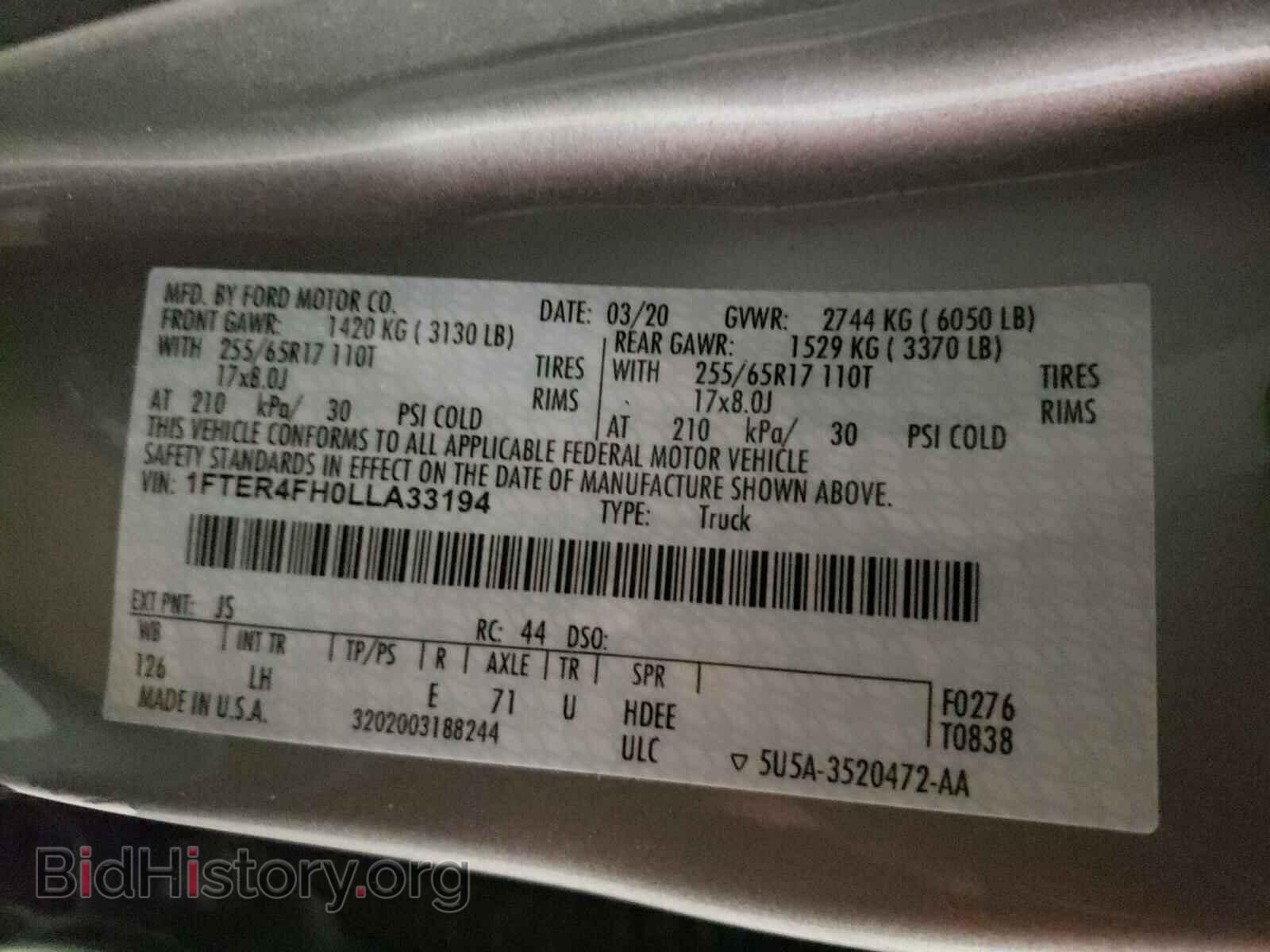 2020 FORD RANGER - VIN: 1FTER4FH0LLA33194 - Фото 10
