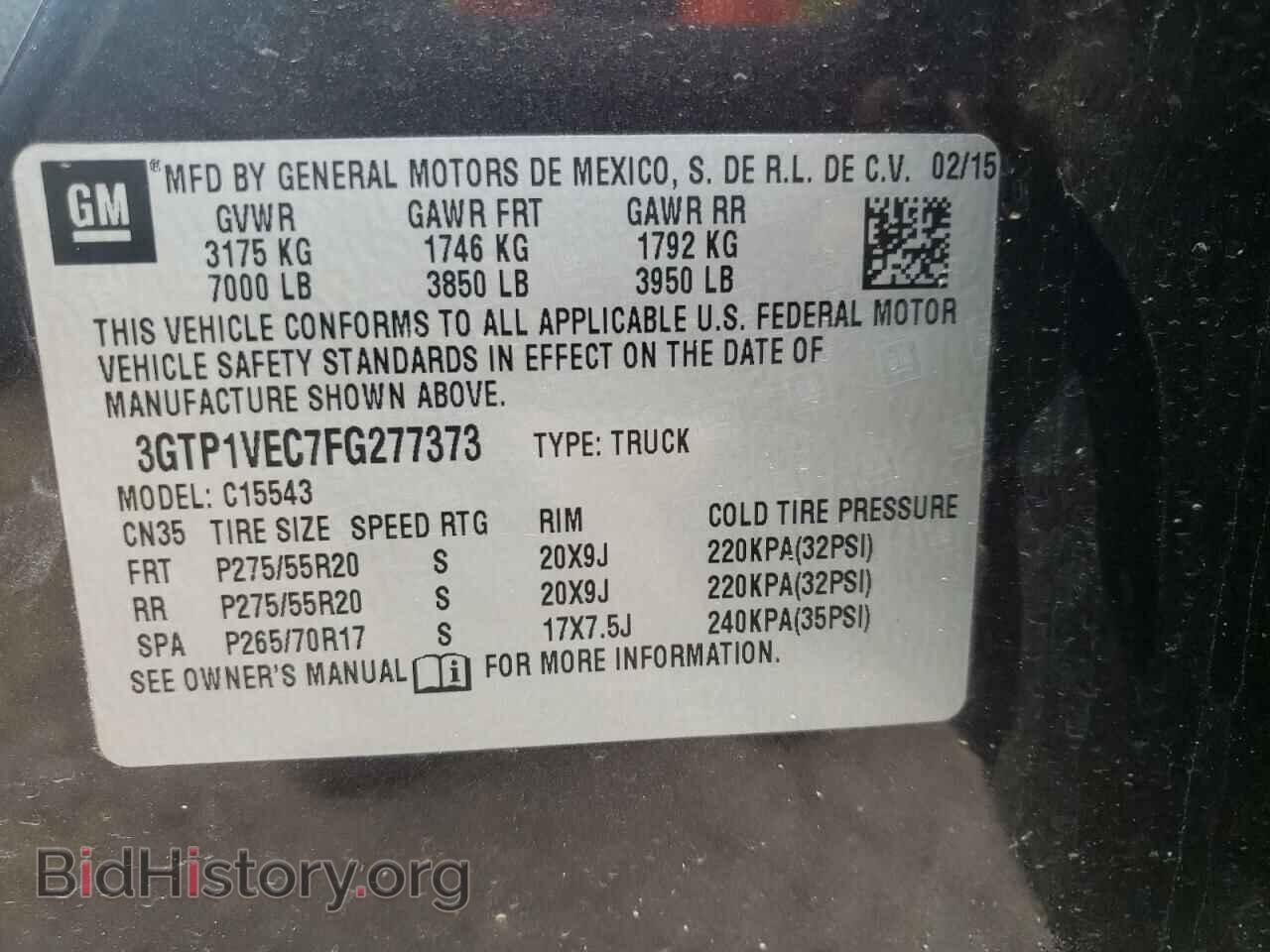 2015 GMC SIERRA - VIN: 3GTP1VEC7FG277373 - Photo 10
