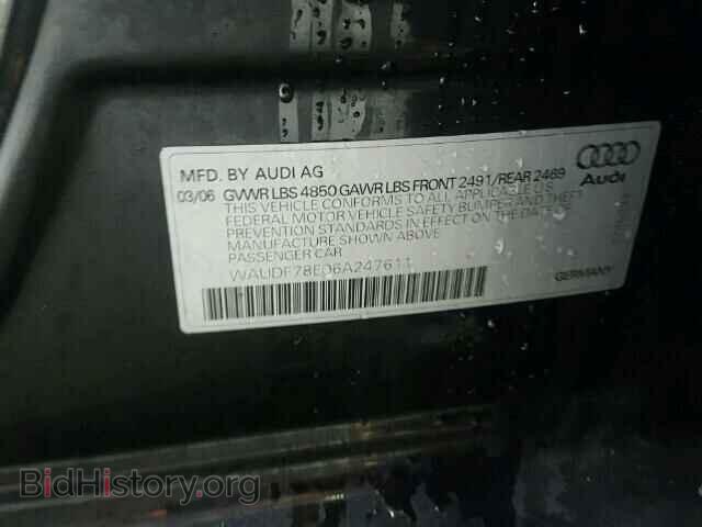 2006 AUDI A4 - VIN: WAUDF78E06A247611 - Photo 10