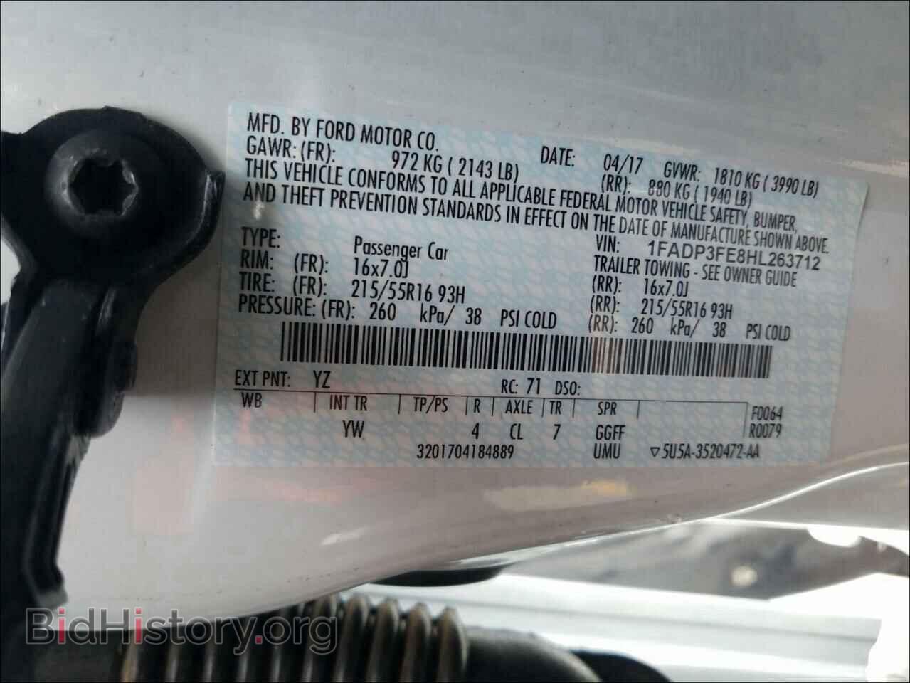 2017 FORD FOCUS - VIN: 1FADP3FE8HL263712 - Photo 10