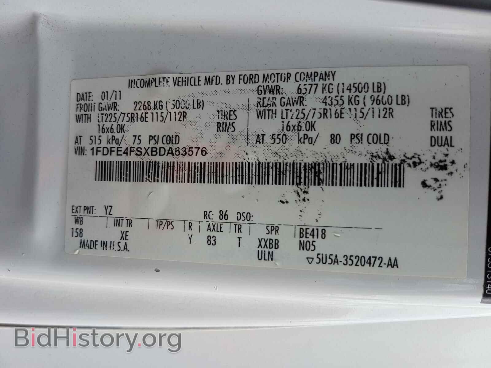 2011 FORD ECONOLINE - VIN: 1FDFE4FSXBDA63576 - Фото 10