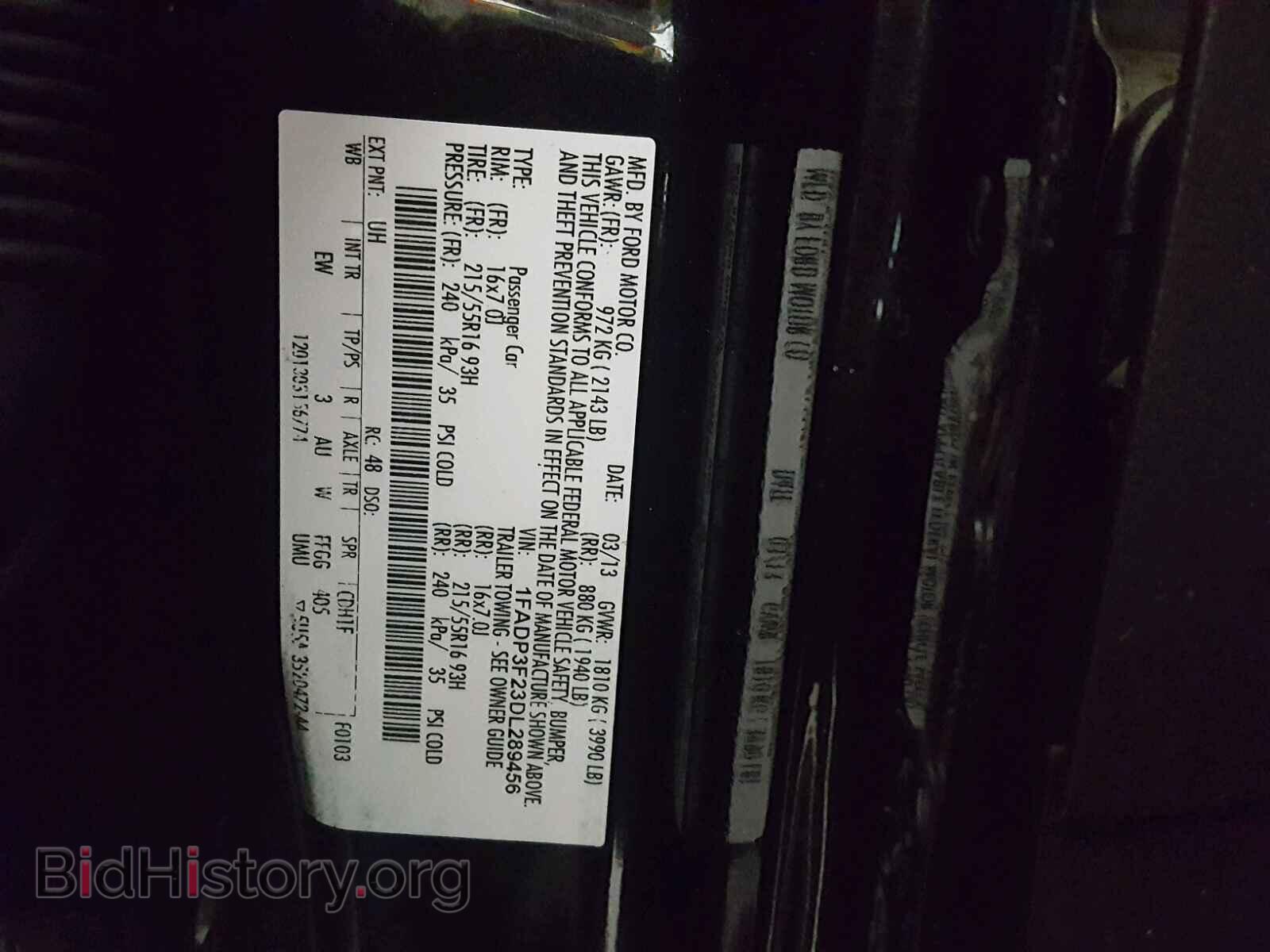 2013 FORD FOCUS - VIN: 1FADP3F23DL289456 - Фото 10