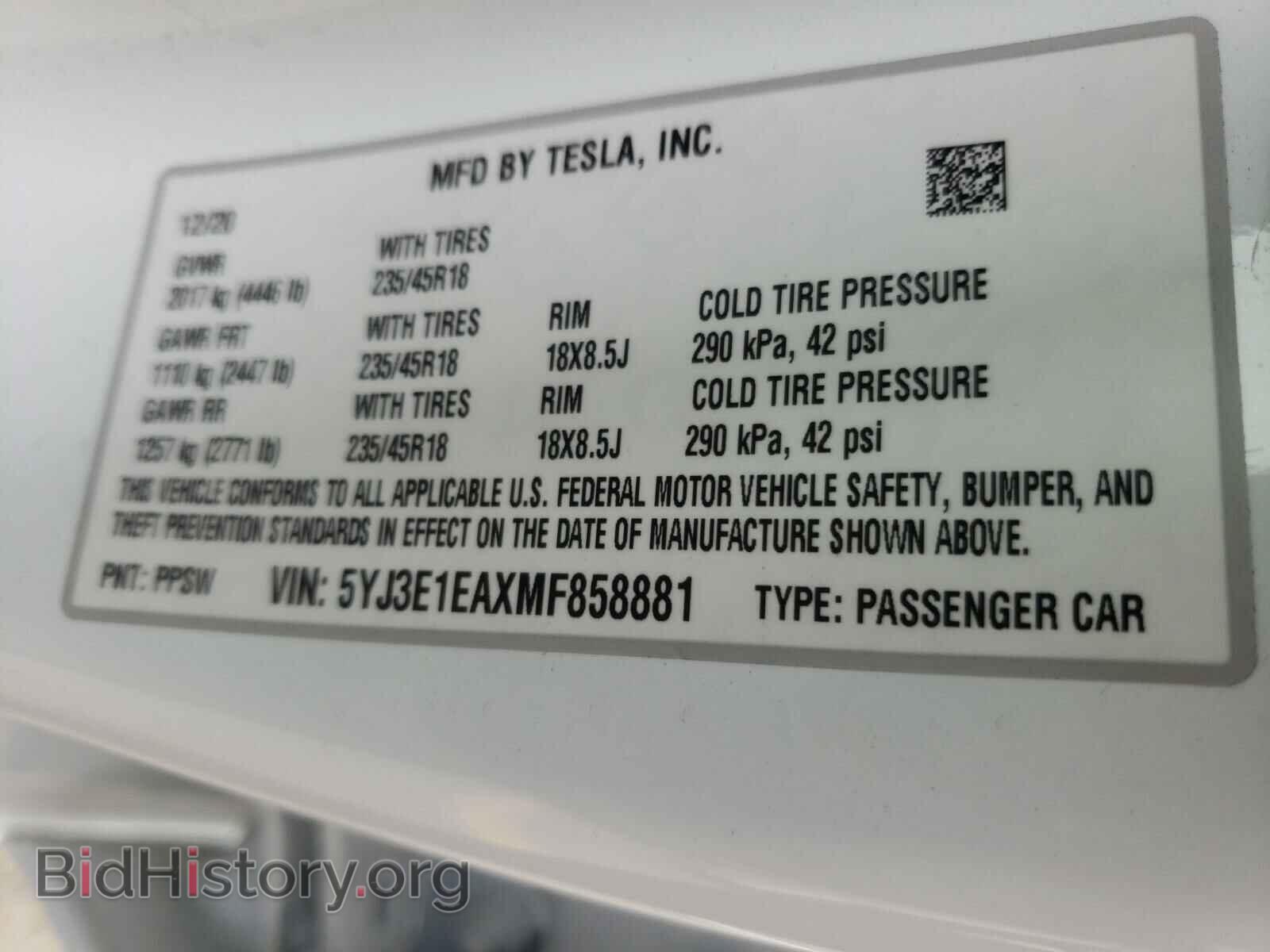 2021 TESLA MODEL 3 - VIN: 5YJ3E1EAXMF858881 - Photo 10