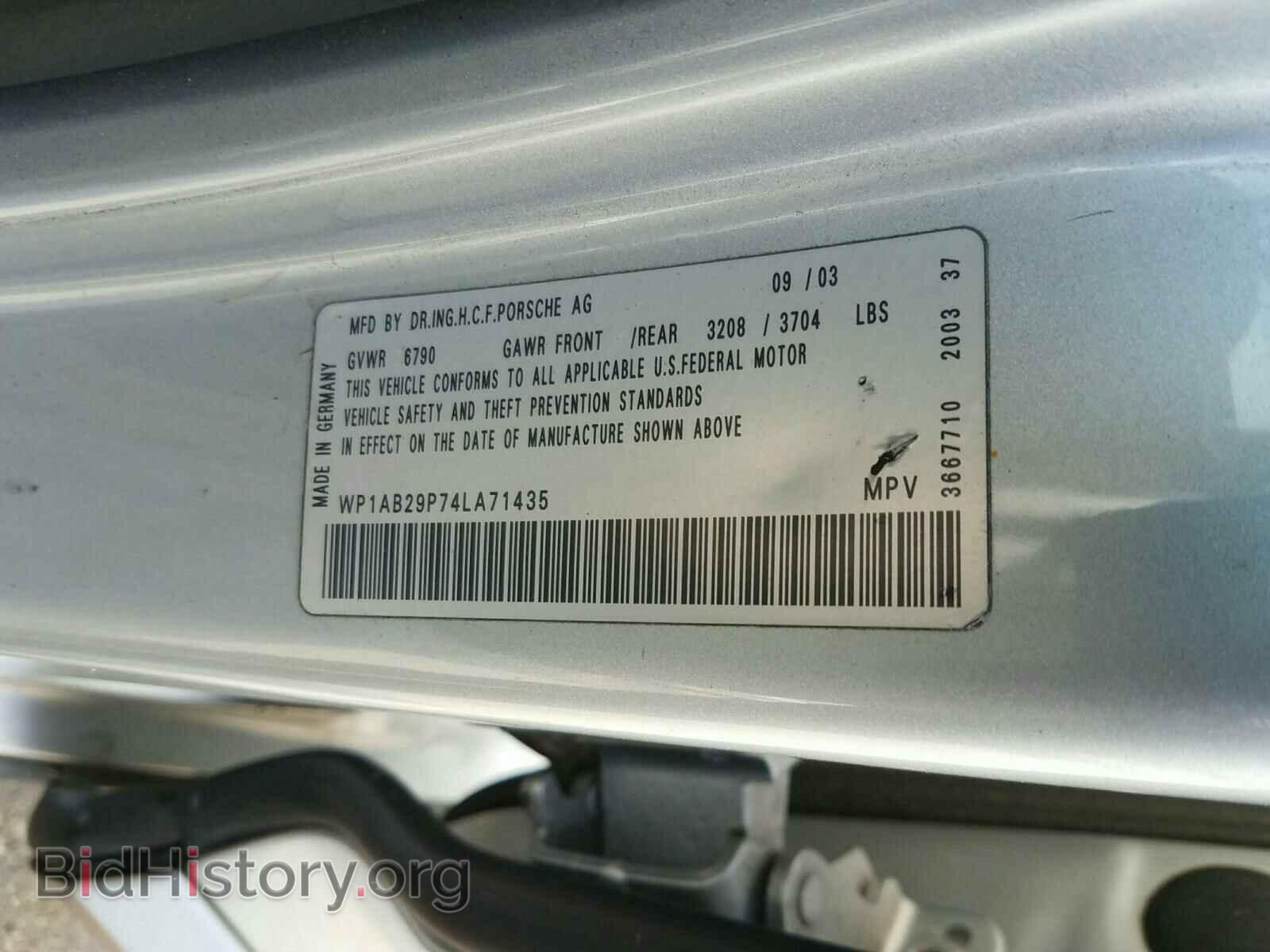 2004 PORSCHE CAYENNE - VIN: WP1AB29P74LA71435 - Фото 10