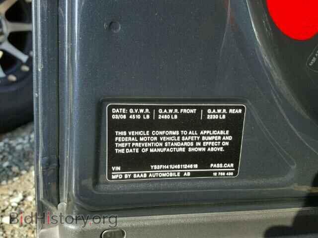 2006 SAAB 9 3 - VIN: YS3FH41U461124618 - Фото 10
